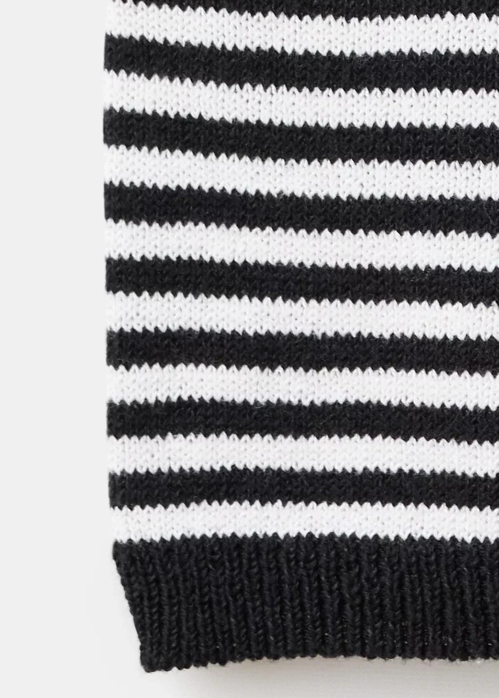 Black Cotton Mix Knit Sweater, Black, large image number 5