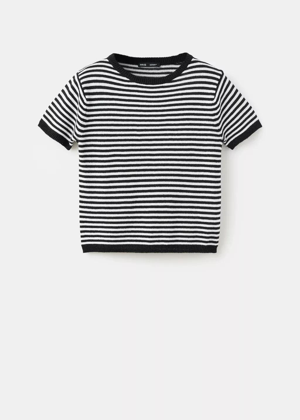 Black Cotton Mix Knit Sweater, Black, large image number 8