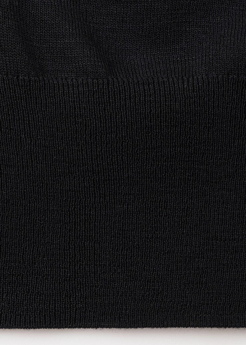 Black Knitted Sweater With Draped Neck, Black, large image number 5