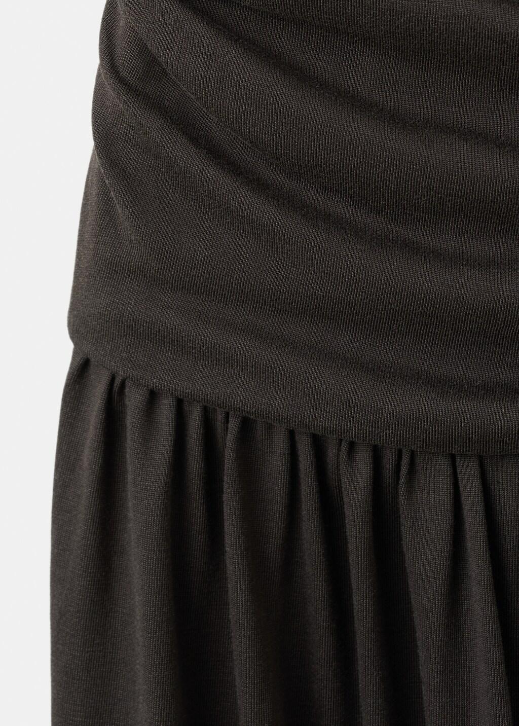Brown Draped Halter Dress, Brown, large image number 4
