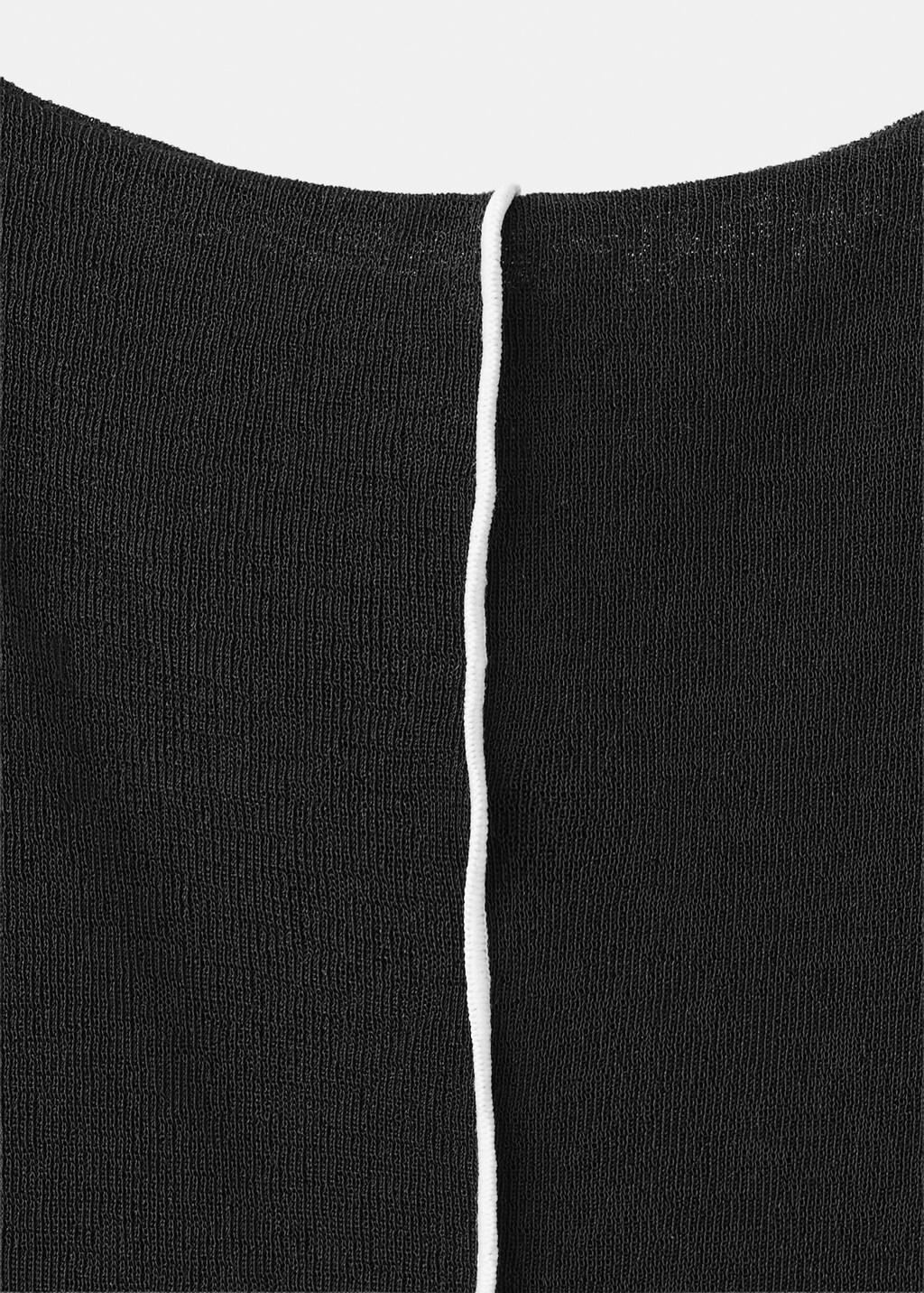 Black Knit Dress With Contrasting Seam Detail, Black, large image number 1
