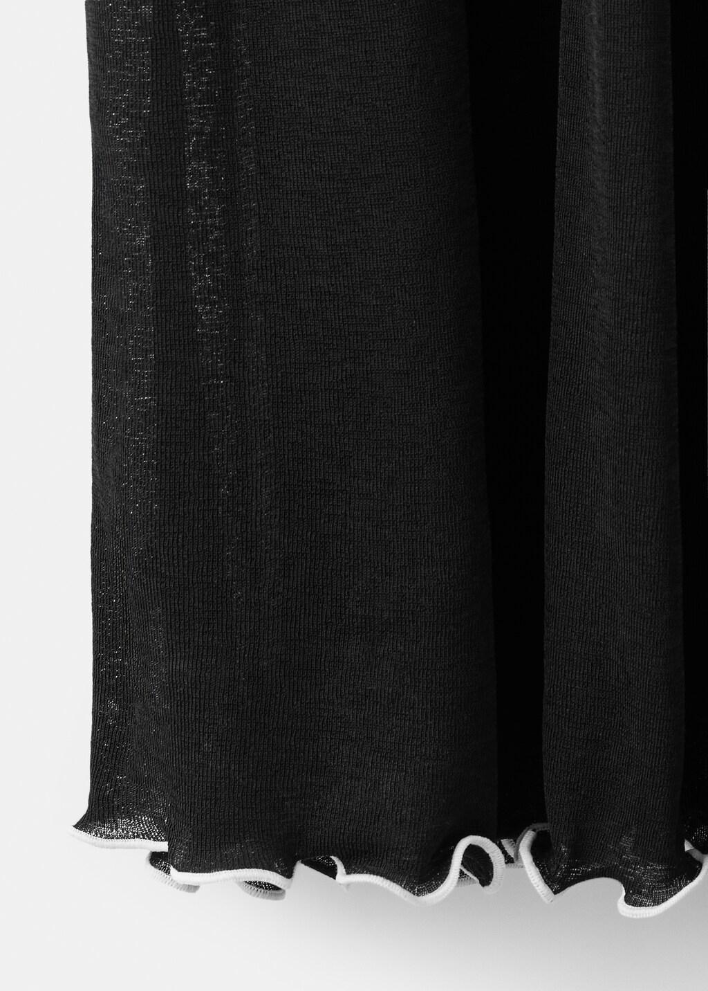 Black Knit Dress With Contrasting Seam Detail, Black, large image number 4