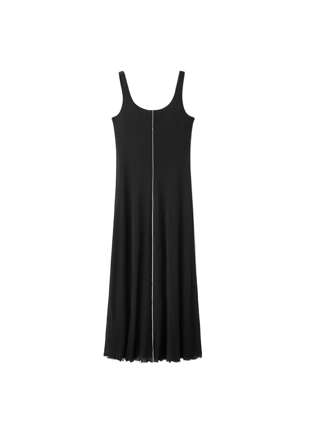 Black Knit Dress With Contrasting Seam Detail, Black, large image number 5
