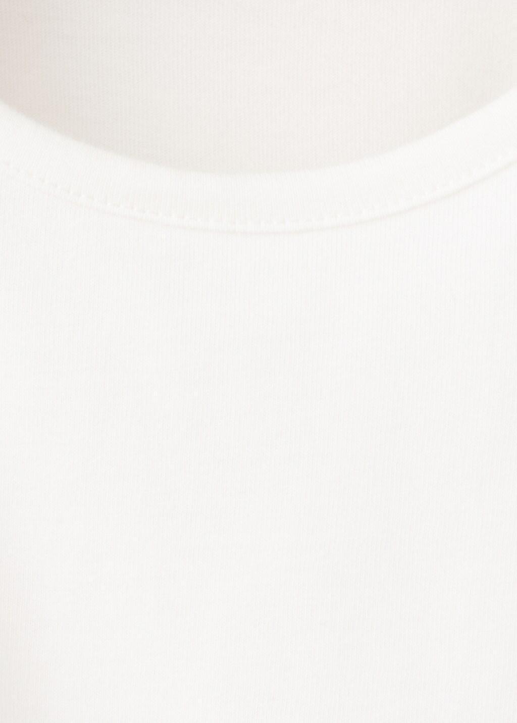 White Cotton Ruched Hem T-Shirt, Kids Girls, Natural White, medium
