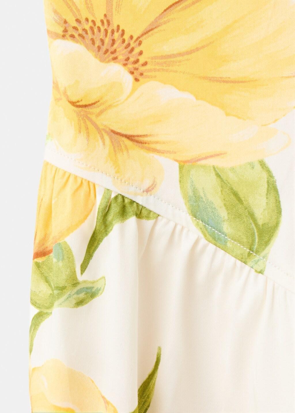 YELLOW Floral-print dress with gathered waist, Yellow, large image number 5