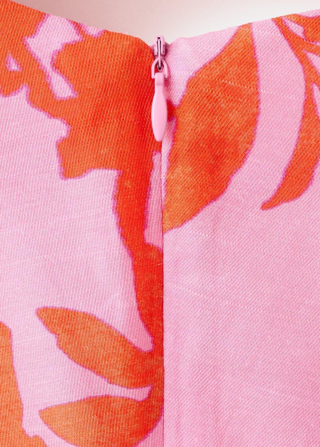 PINK Side ruched floral dress, Pink, large image number 5