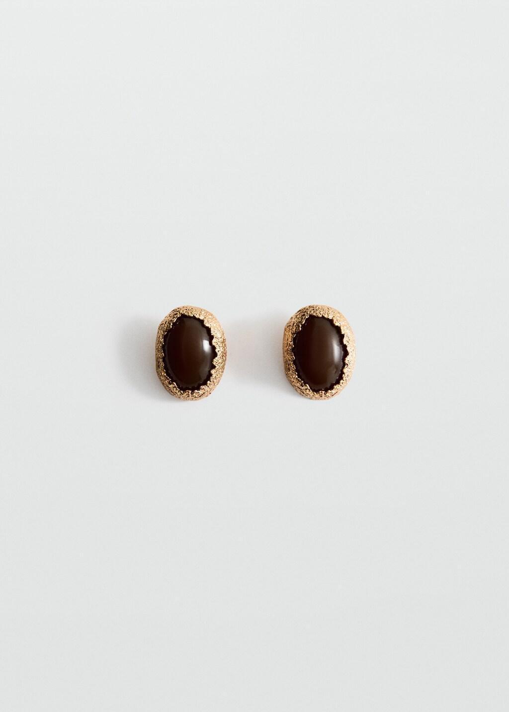 GOLD Combined textured resin earrings, Gold, large image number 3