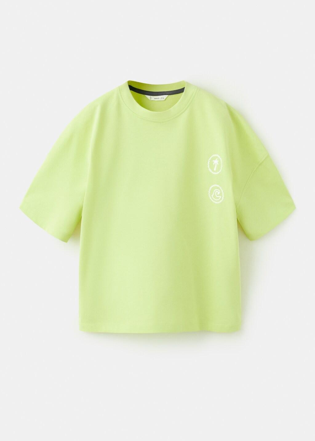 Yellow Boxy Cotton Print T-Shirt, Kids Boys, Bright Yellow, large image number 7