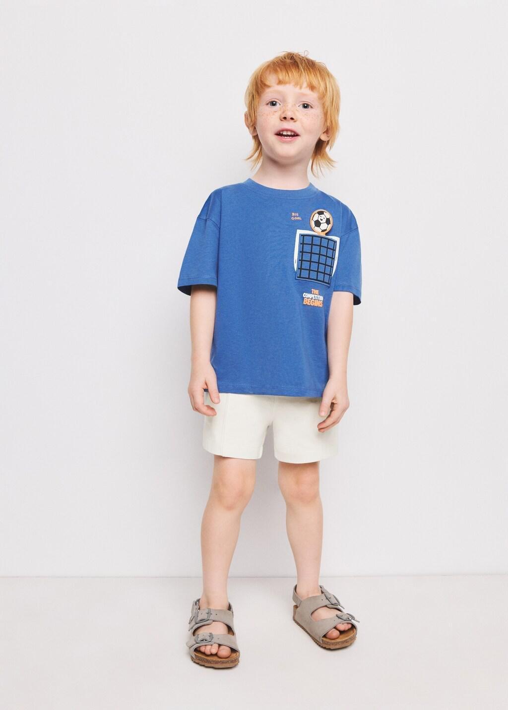 Blue Football Shirt With Pocket Detail, Baby Boy, Medium Blue, large image number 0