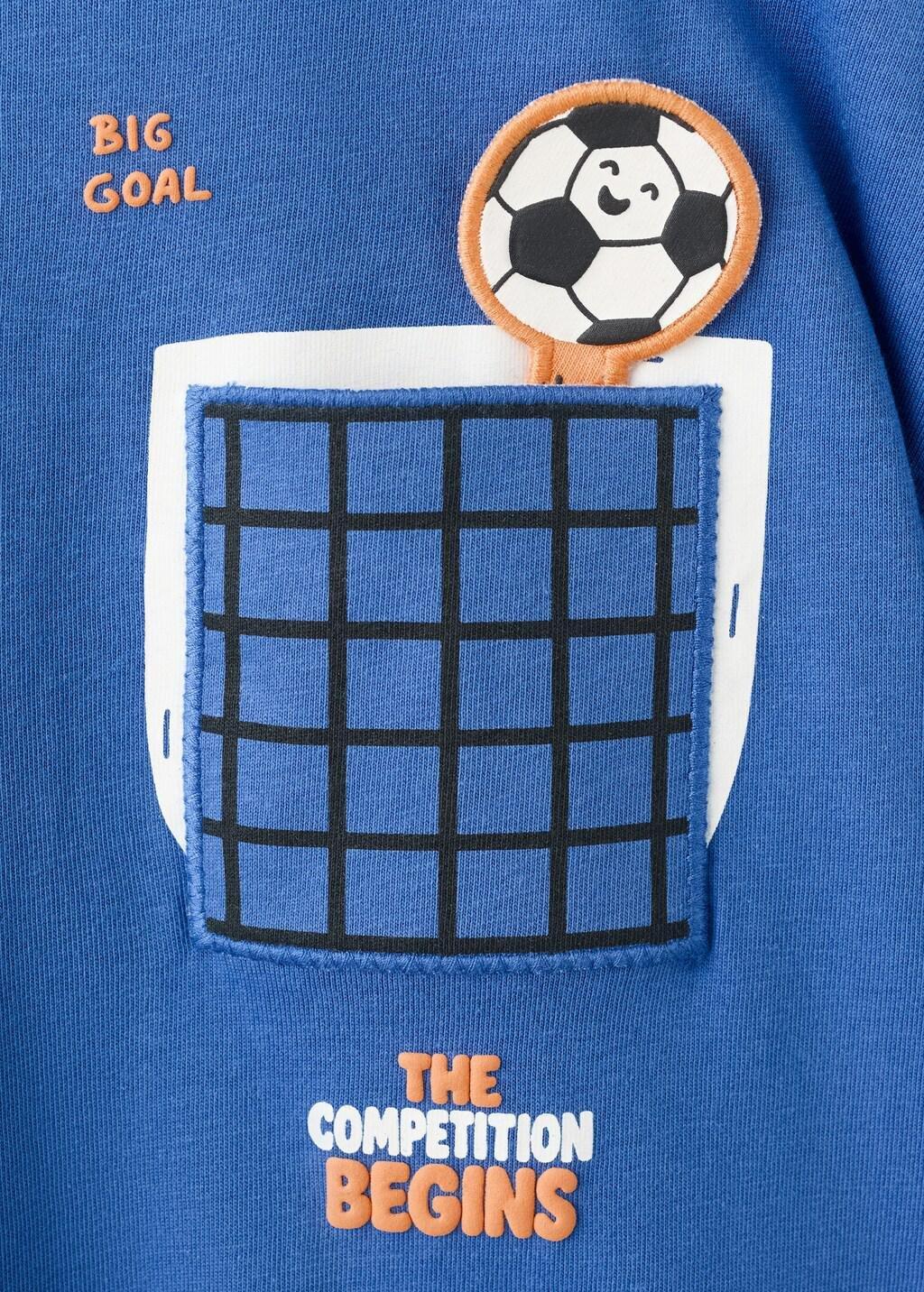 Blue Football Shirt With Pocket Detail, Baby Boy, Medium Blue, large image number 1