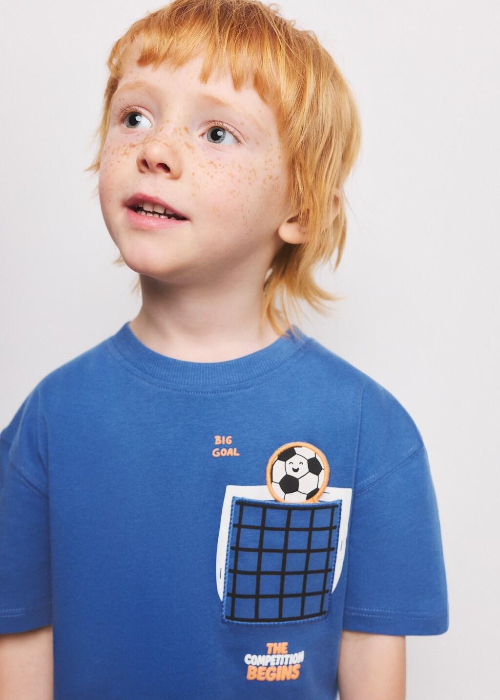 Blue Football Shirt With Pocket Detail, Baby Boy, Medium Blue, large image number 3