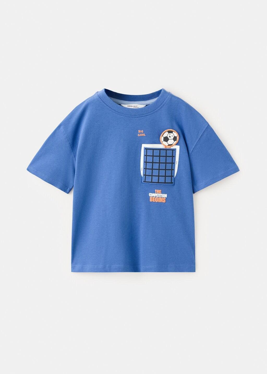 Blue Football Shirt With Pocket Detail, Baby Boy, Medium Blue, large image number 6