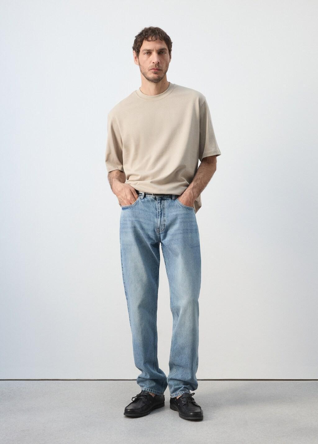 Brown Relaxed Fit T-Shirt 260Gsm, Light Pastel Brown, medium