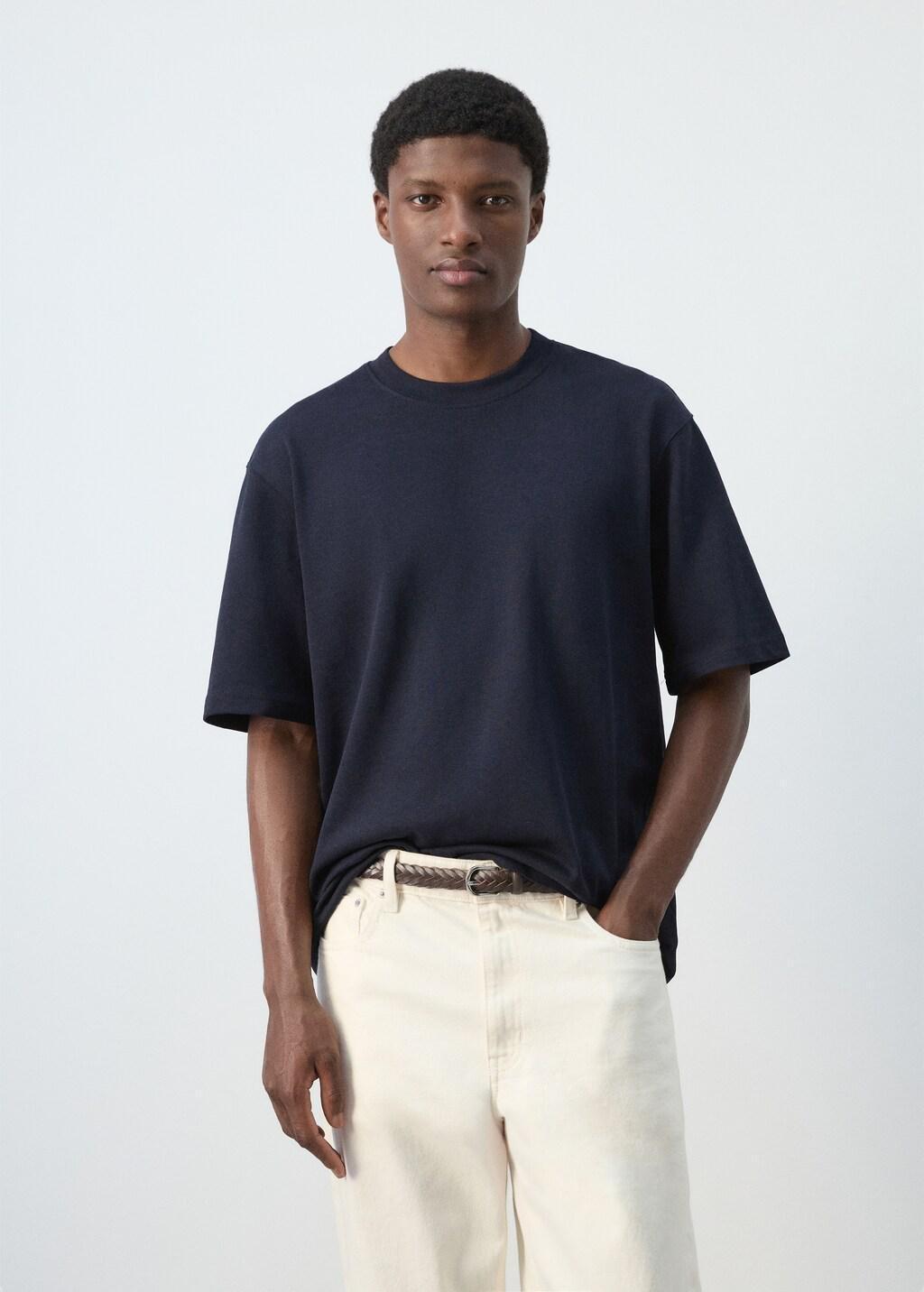 Blue Relaxed Fit T-Shirt 260Gsm, Navy, large image number 3