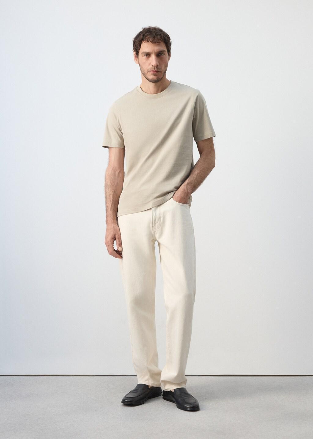 Brown Lt Pastel Slim Fit T-Shirt 180Gsm, Light Pastel Brown, large image number 0