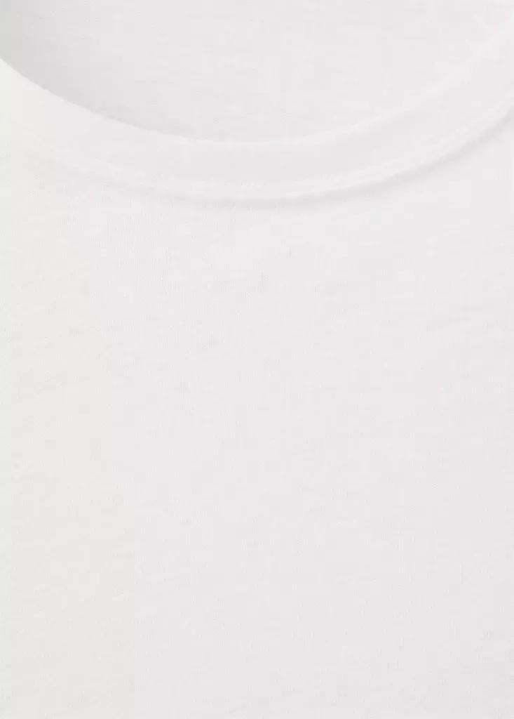White Linen Blend Slim Fit T-Shirt, White, large image number 9