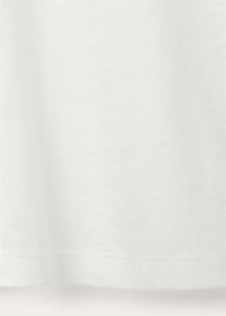 White Linen Blend Slim Fit T-Shirt, White, large image number 10