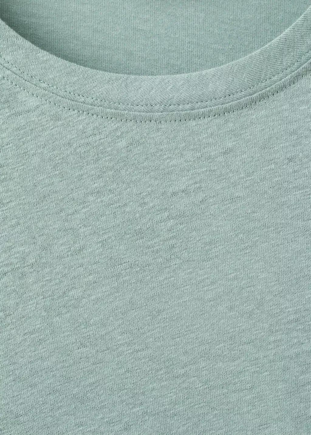 Green Linen Blend Slim Fit T-Shirt, Bright Green, large image number 1