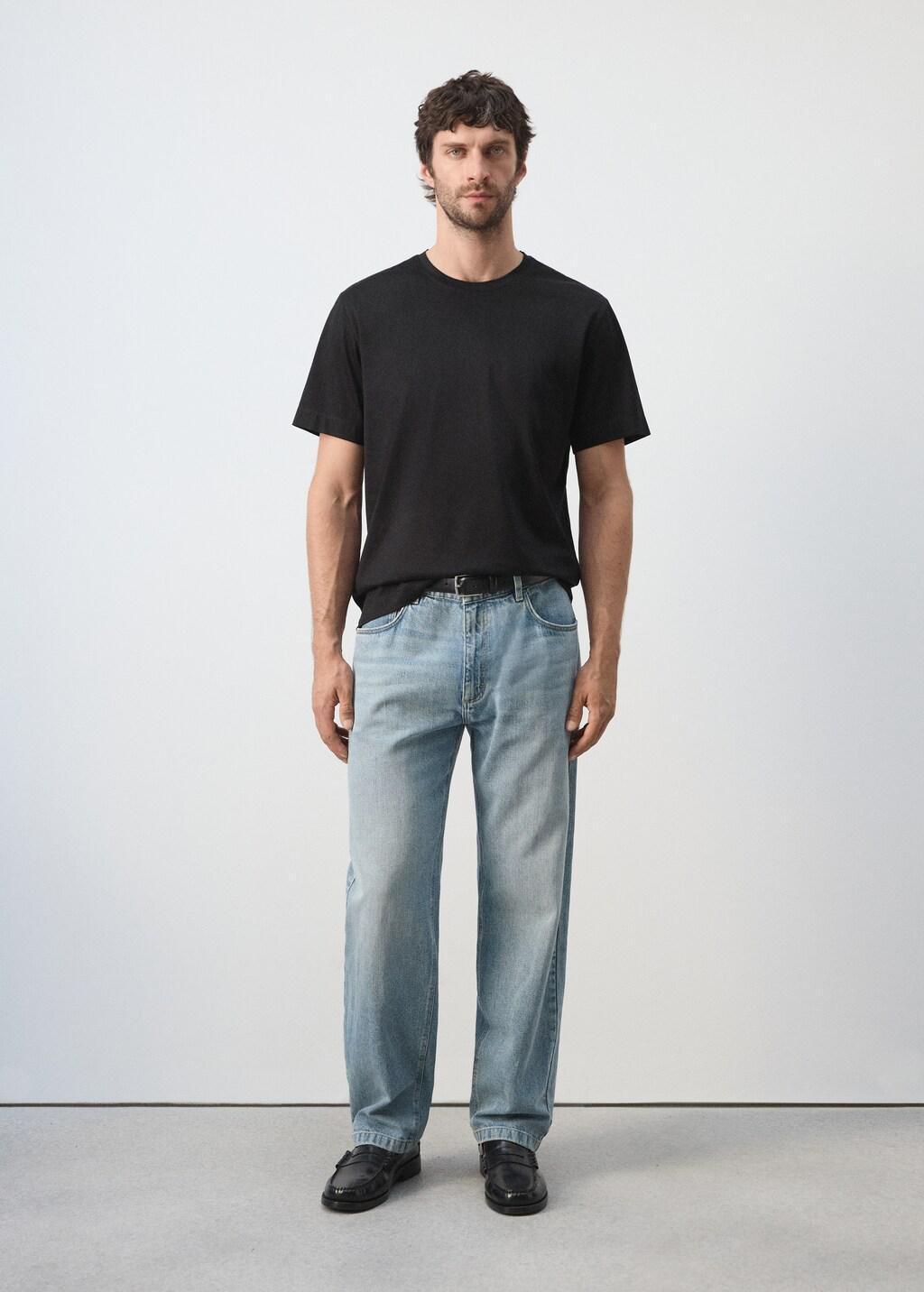 Black Regular Fit T-Shirt 190Gsm, Black, large image number 0