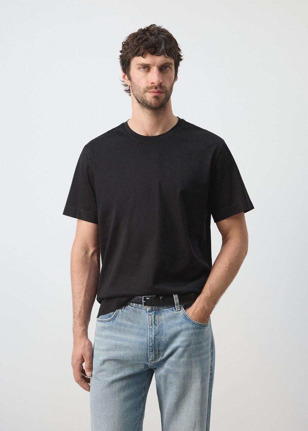 Black Regular Fit T-Shirt 190Gsm, Black, large image number 3