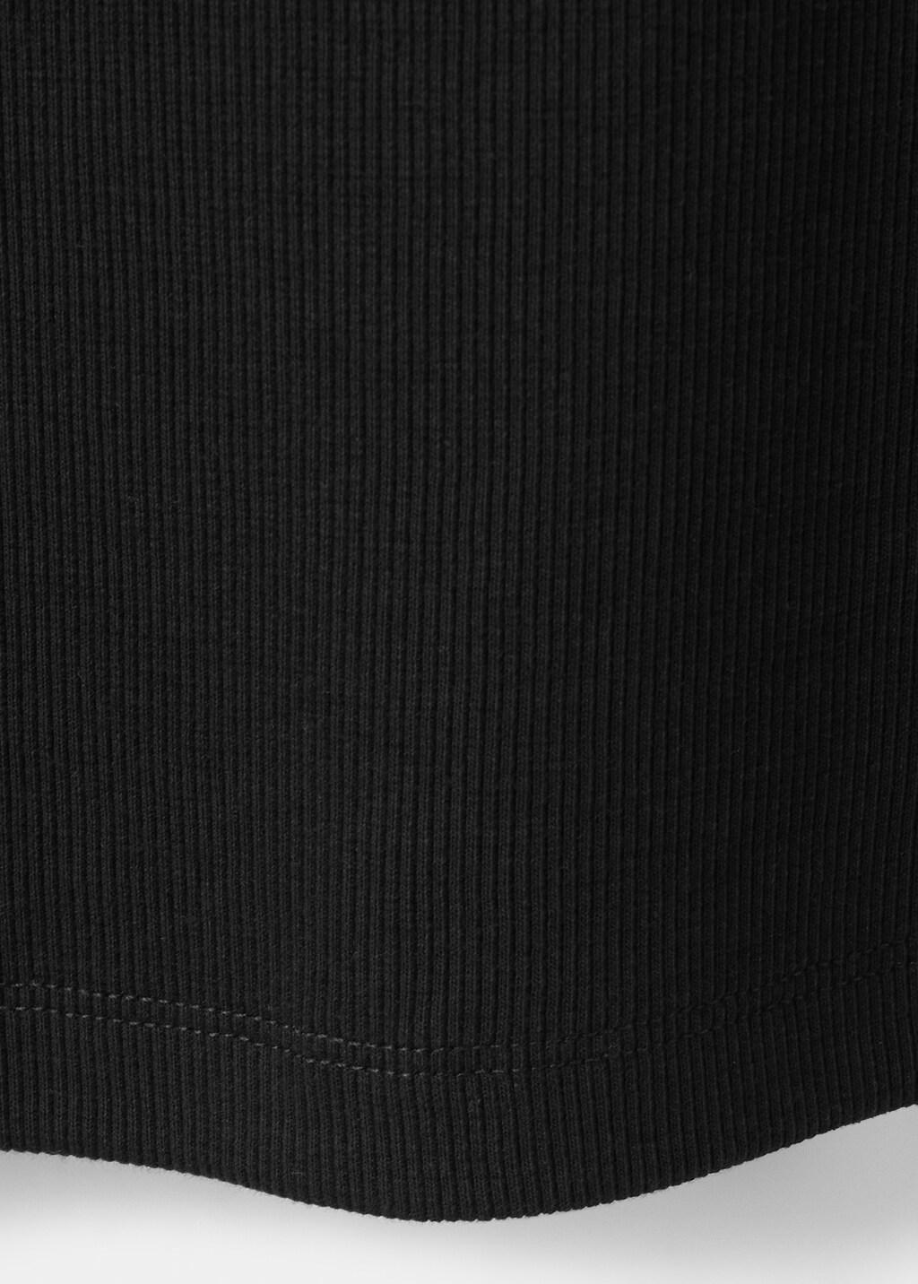 Black Slim-Fit Cotton Tank Top, Black, large image number 4
