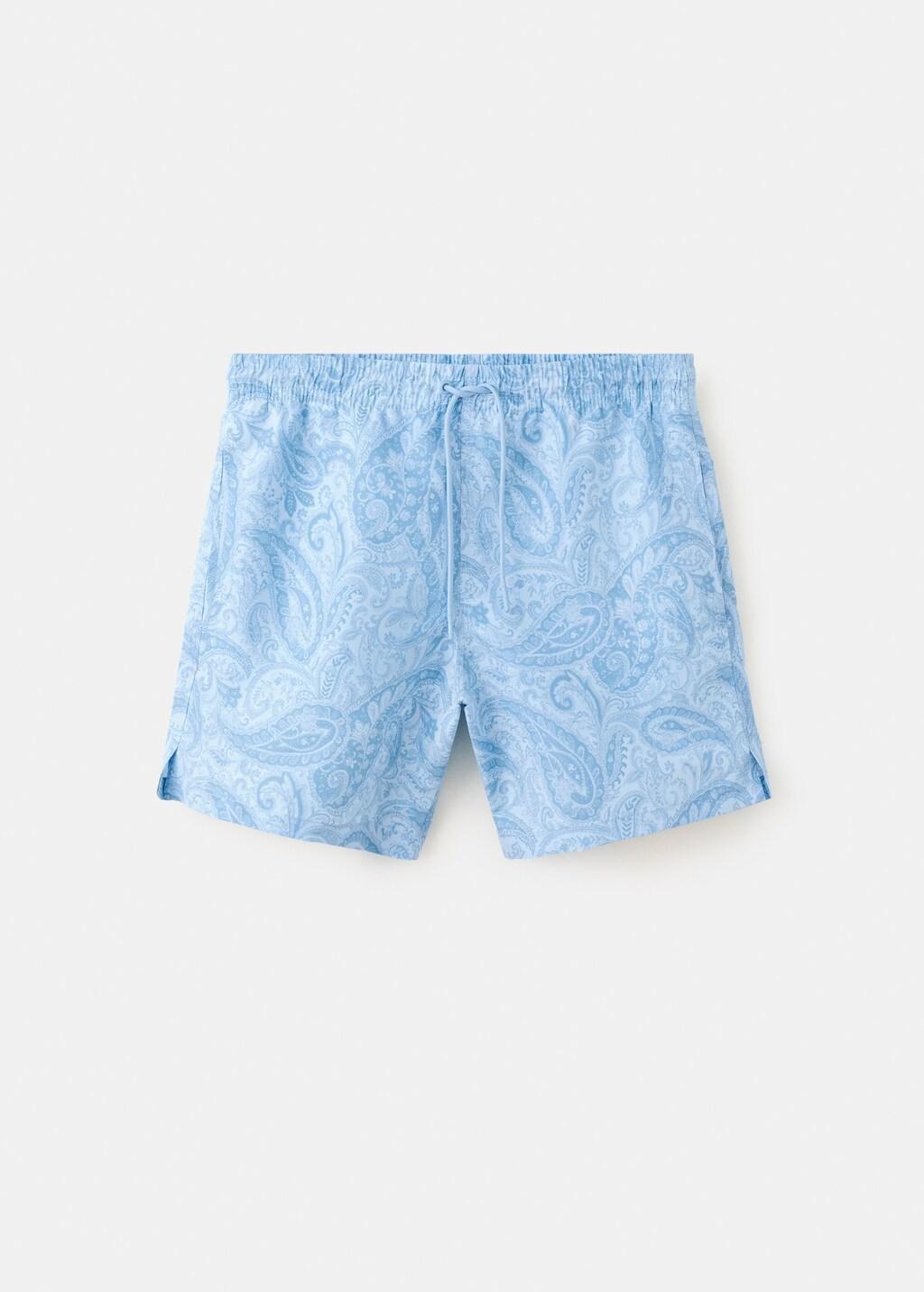 Blue Lt Pastel Printed Drawstring Swimming Costume, Light-Pastel Blue, large image number 0