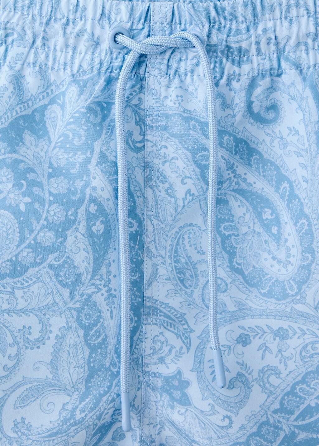 Blue Lt Pastel Printed Drawstring Swimming Costume, Light-Pastel Blue, medium