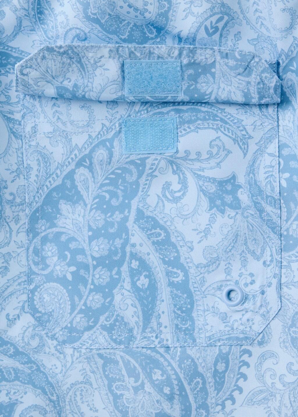 Blue Lt Pastel Printed Drawstring Swimming Costume, Light-Pastel Blue, medium