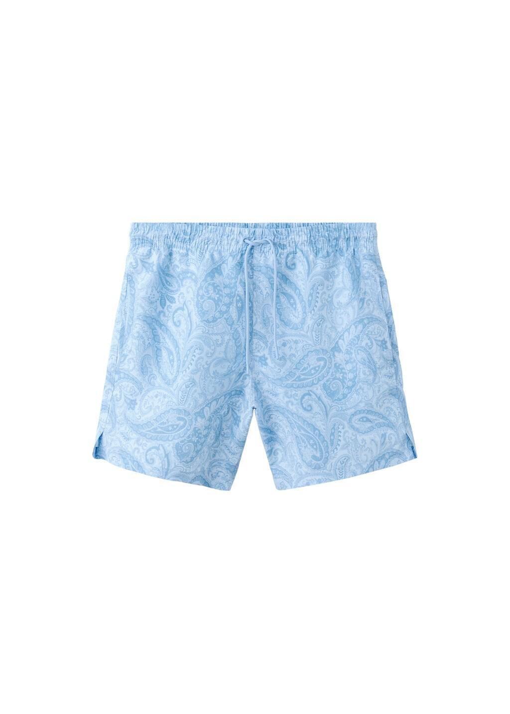 Blue Lt Pastel Printed Drawstring Swimming Costume, Light-Pastel Blue, large image number 3