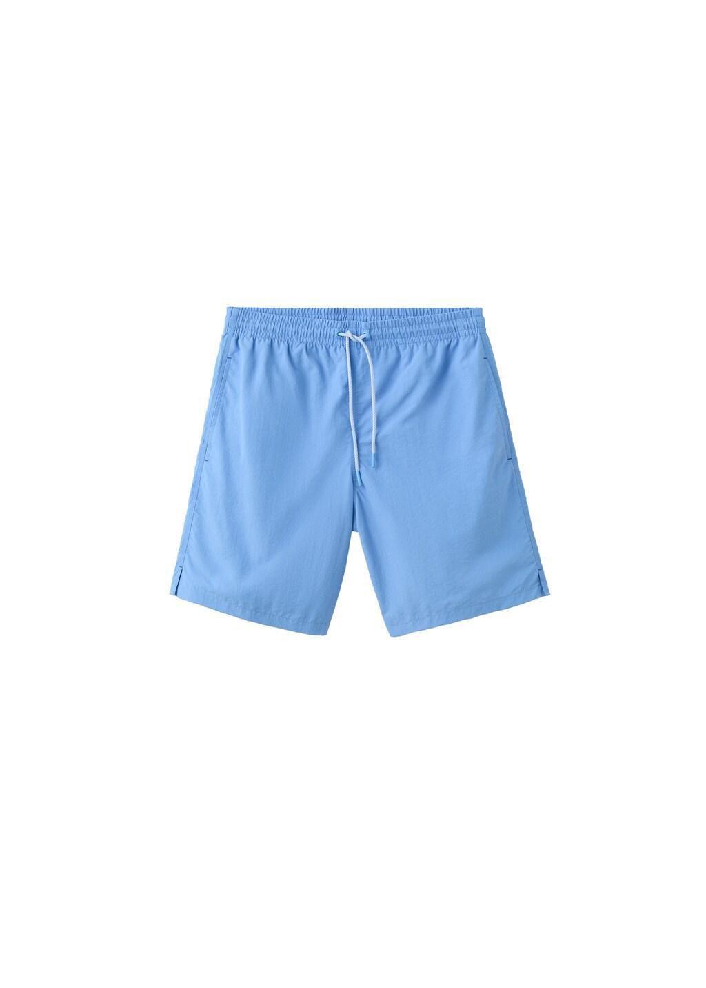 Blue Lt Pastel Basic Drawstring Swimsuit, Light-Pastel Blue, large image number 6