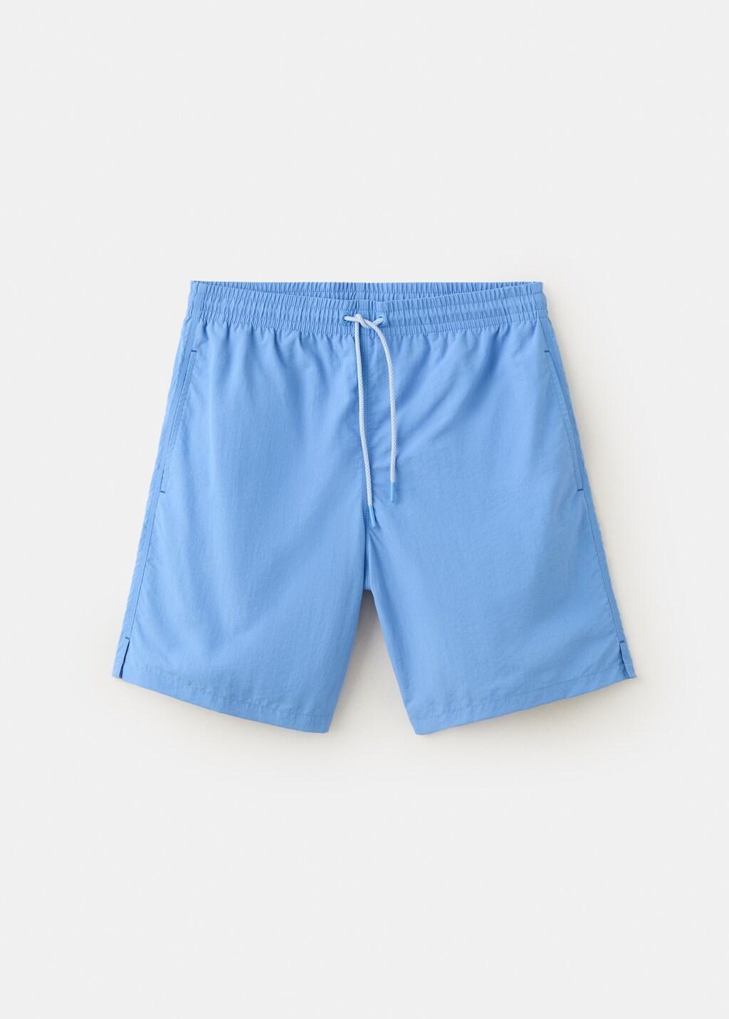 Blue Lt Pastel Basic Drawstring Swimsuit, Light-Pastel Blue, large image number 7