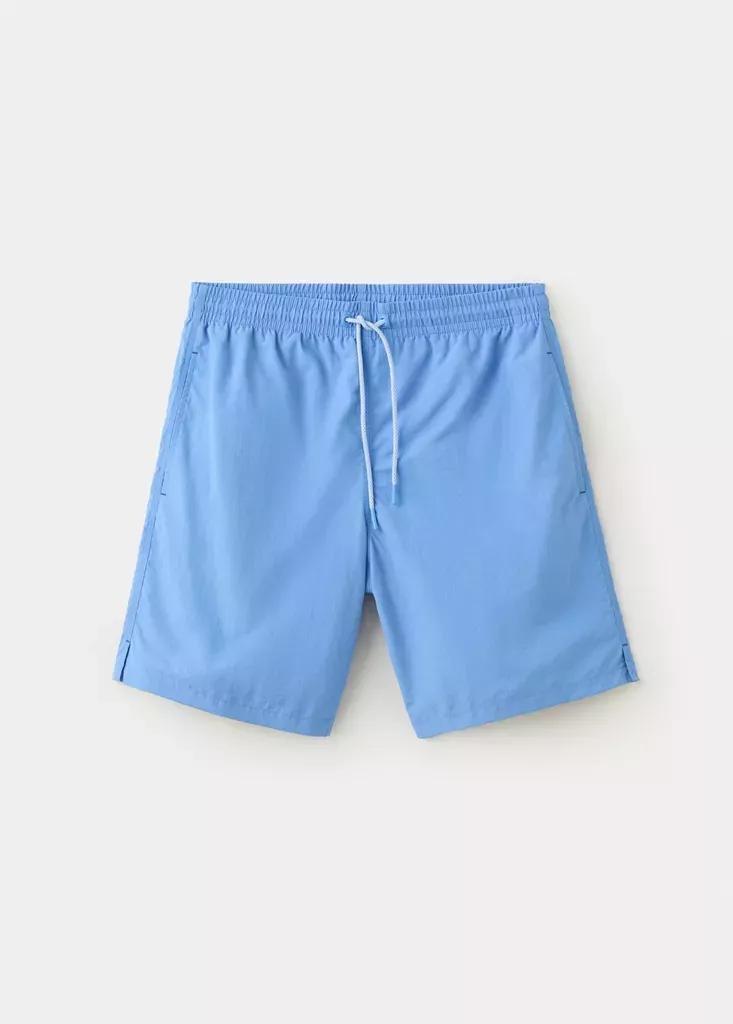 Blue Lt Pastel Basic Drawstring Swimsuit, Light-Pastel Blue, large image number 8