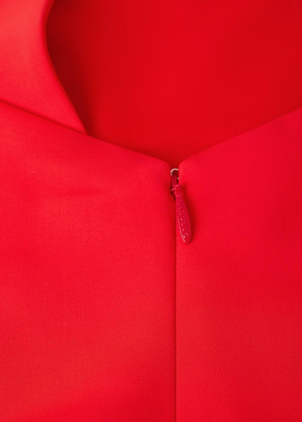 Red Asymmetric Neckline Dress With Opening, Red, large image number 1