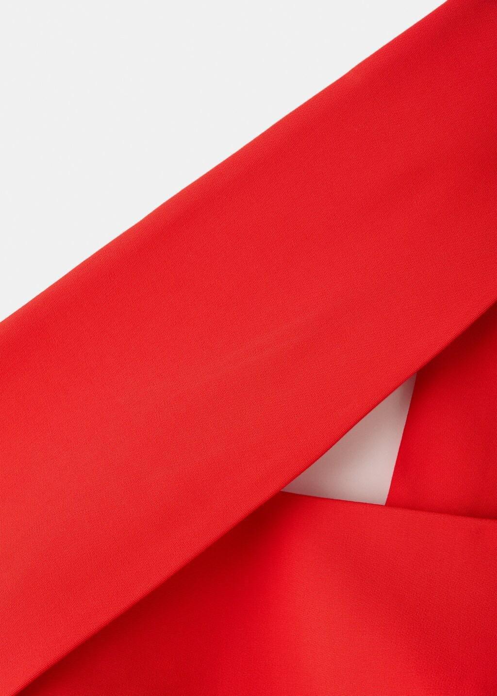 Red Asymmetric Neckline Dress With Opening, Red, large image number 4