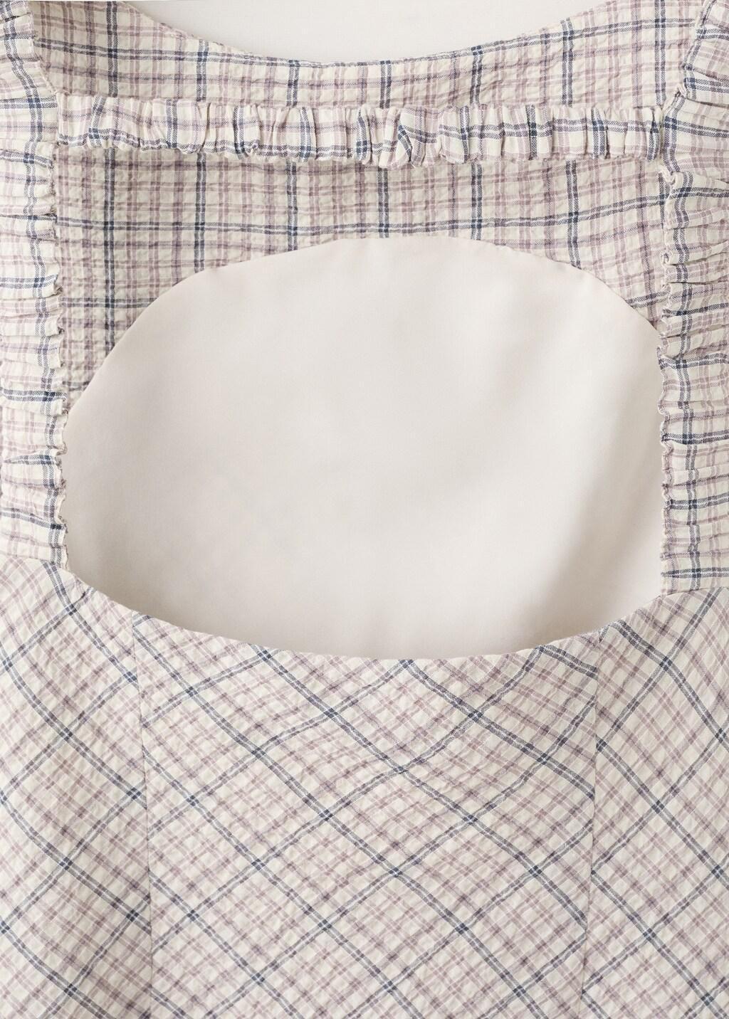 Beige Check Dress With Back Detail, Light Beige, large image number 5