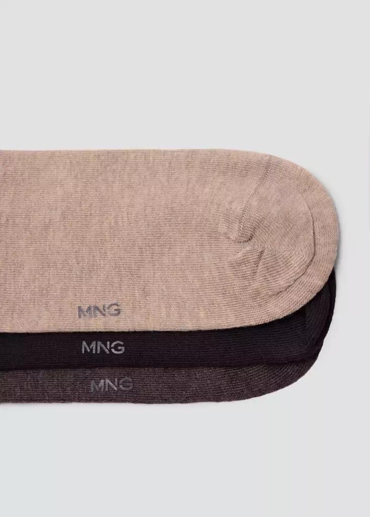 Brown Long Cotton Socks, Set Of 3, Brown, large image number 6