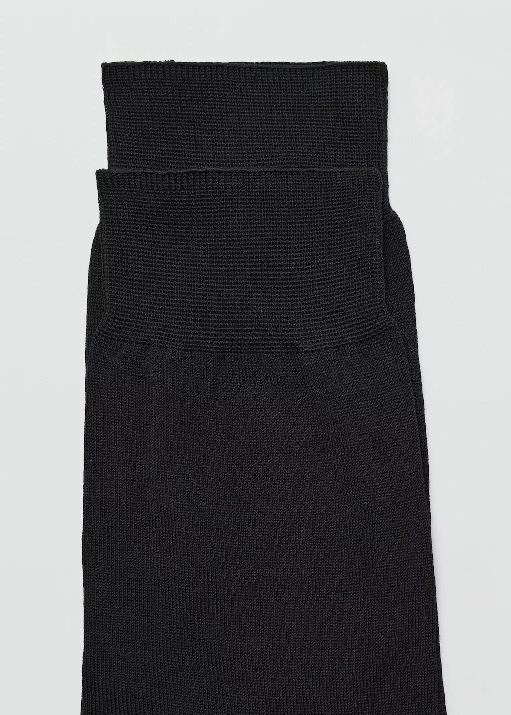 Black Long Cotton Socks , Set Of 2, Black, large image number 0