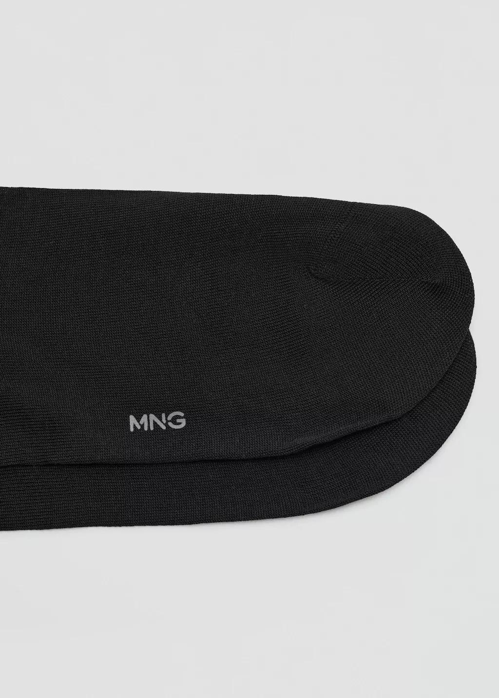 Black Long Cotton Socks , Set Of 2, Black, large image number 2