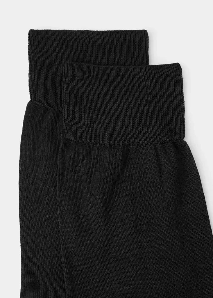Black Long Cotton Socks , Set Of 2, Black, large image number 6