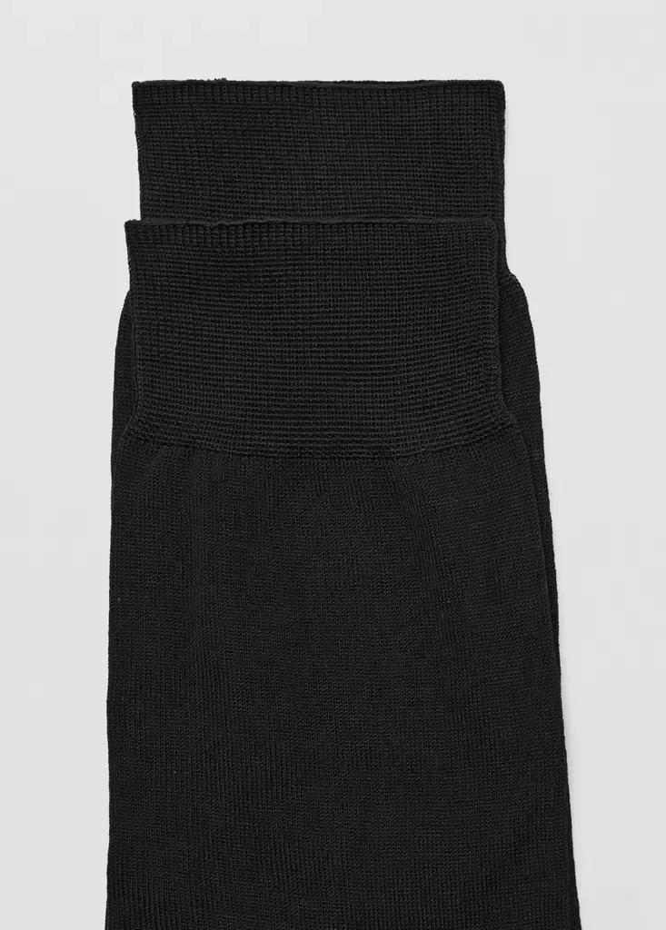Black Long Cotton Socks , Set Of 2, Black, large image number 7