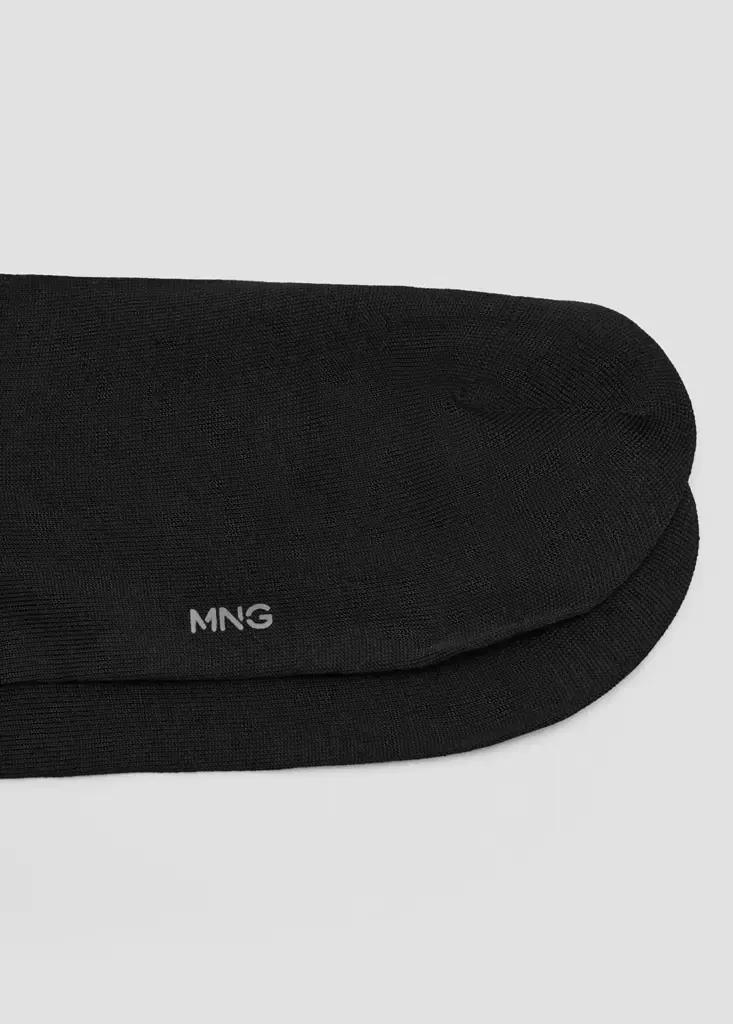 Black Long Cotton Socks , Set Of 2, Black, large image number 8