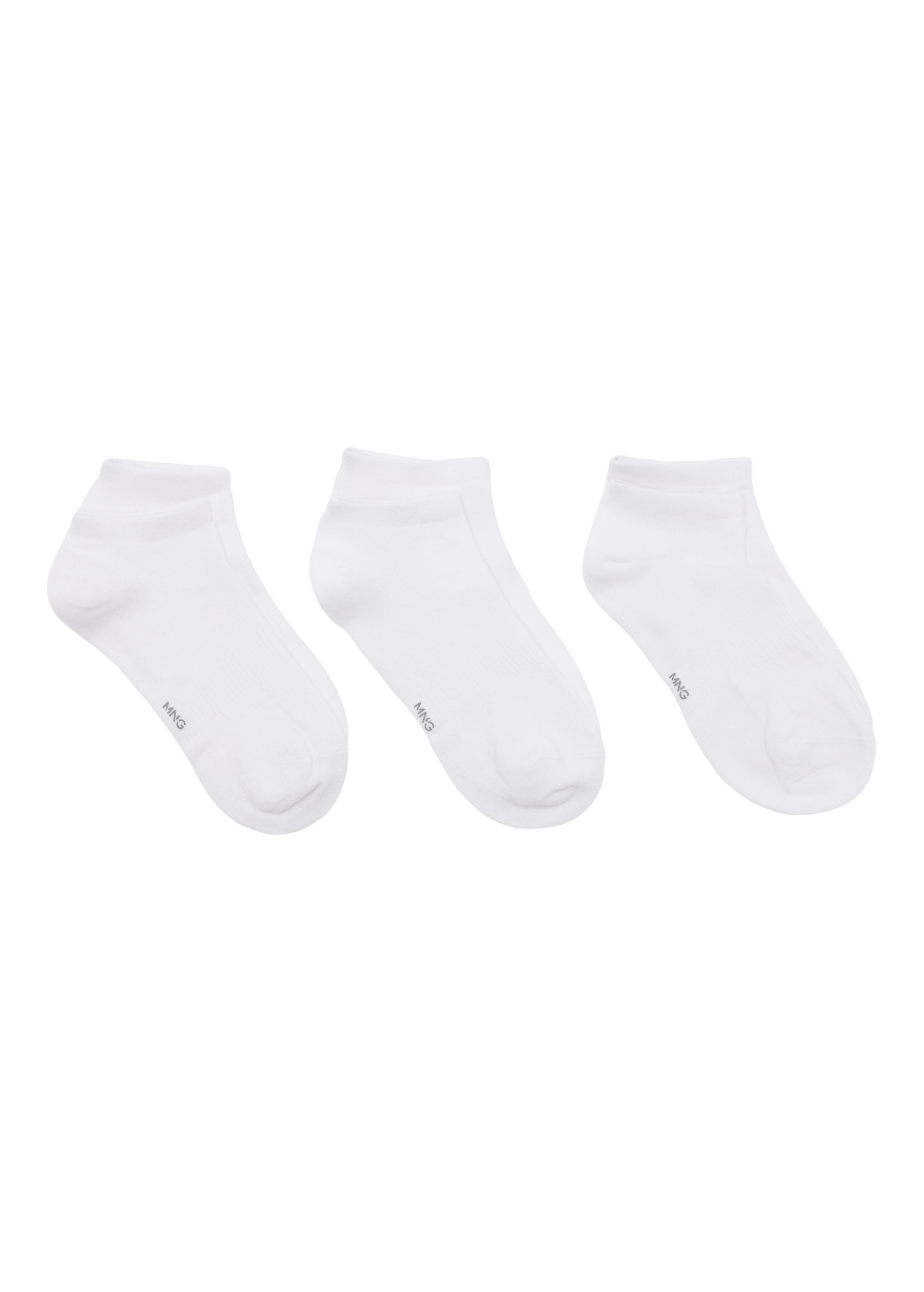 White Cotton Socks, Set Of 3, White, large image number 3
