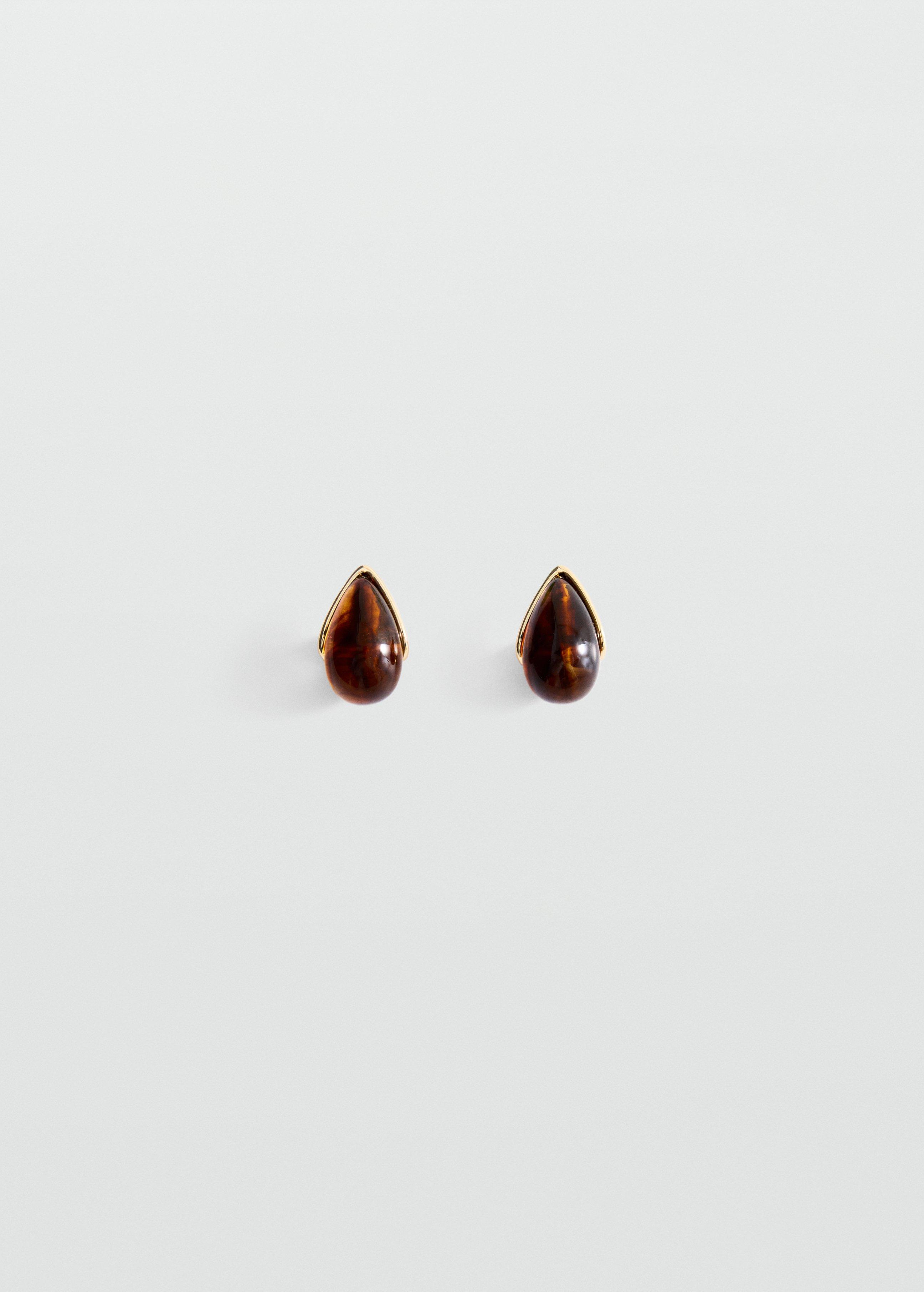 Gold Resin Drop Earrings, Gold, large image number 0