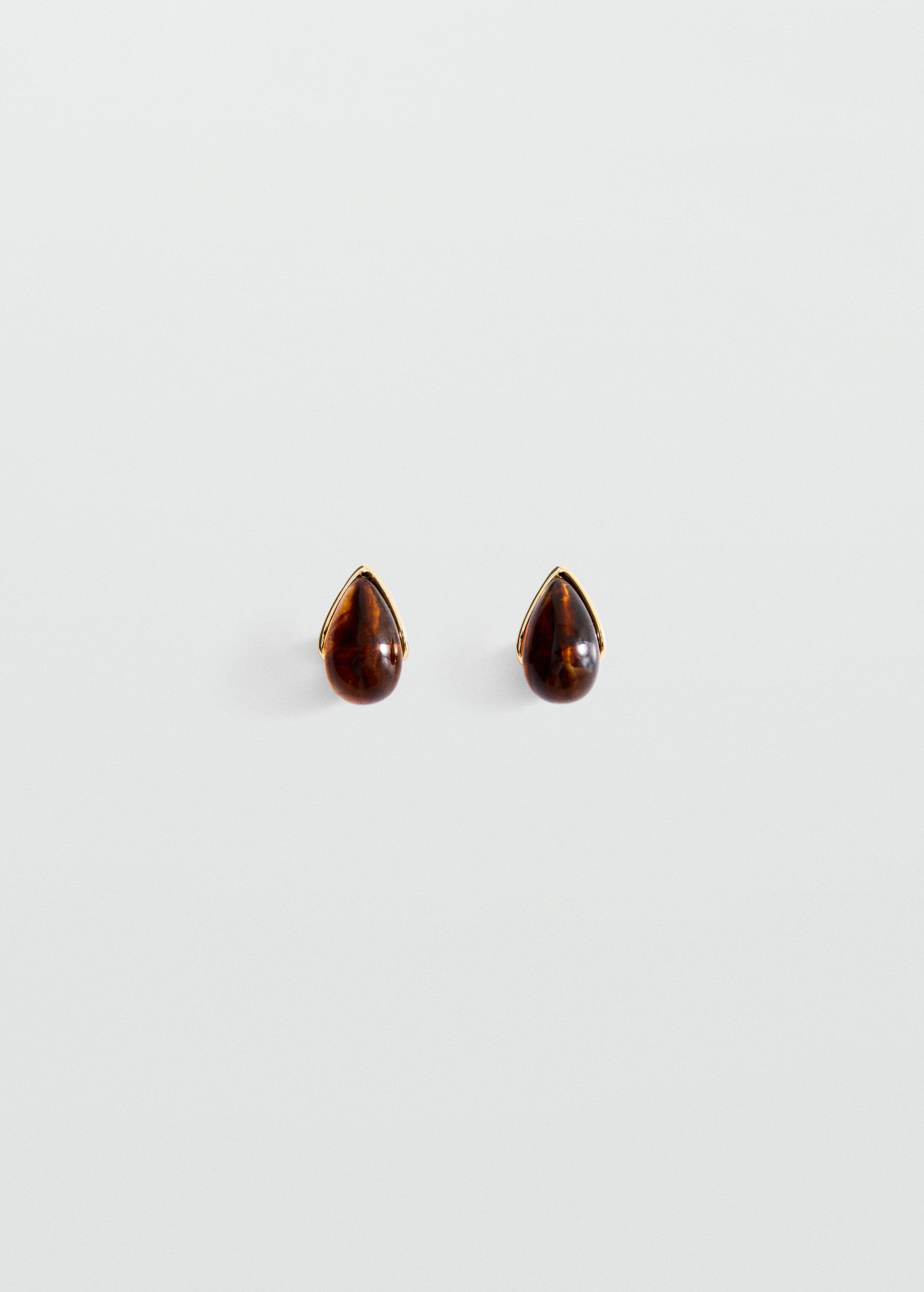 Gold Resin Drop Earrings, Gold, large image number 5