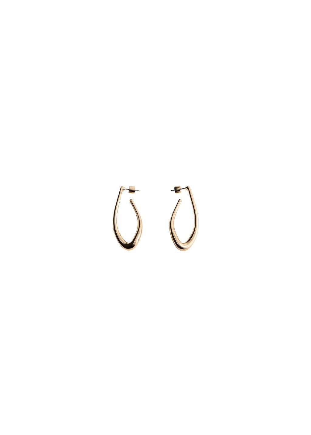 Gold Twisted Hoop Earrings, Gold, large image number 2