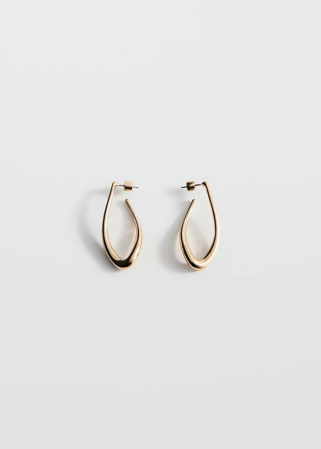Gold Twisted Hoop Earrings, Gold, large image number 3