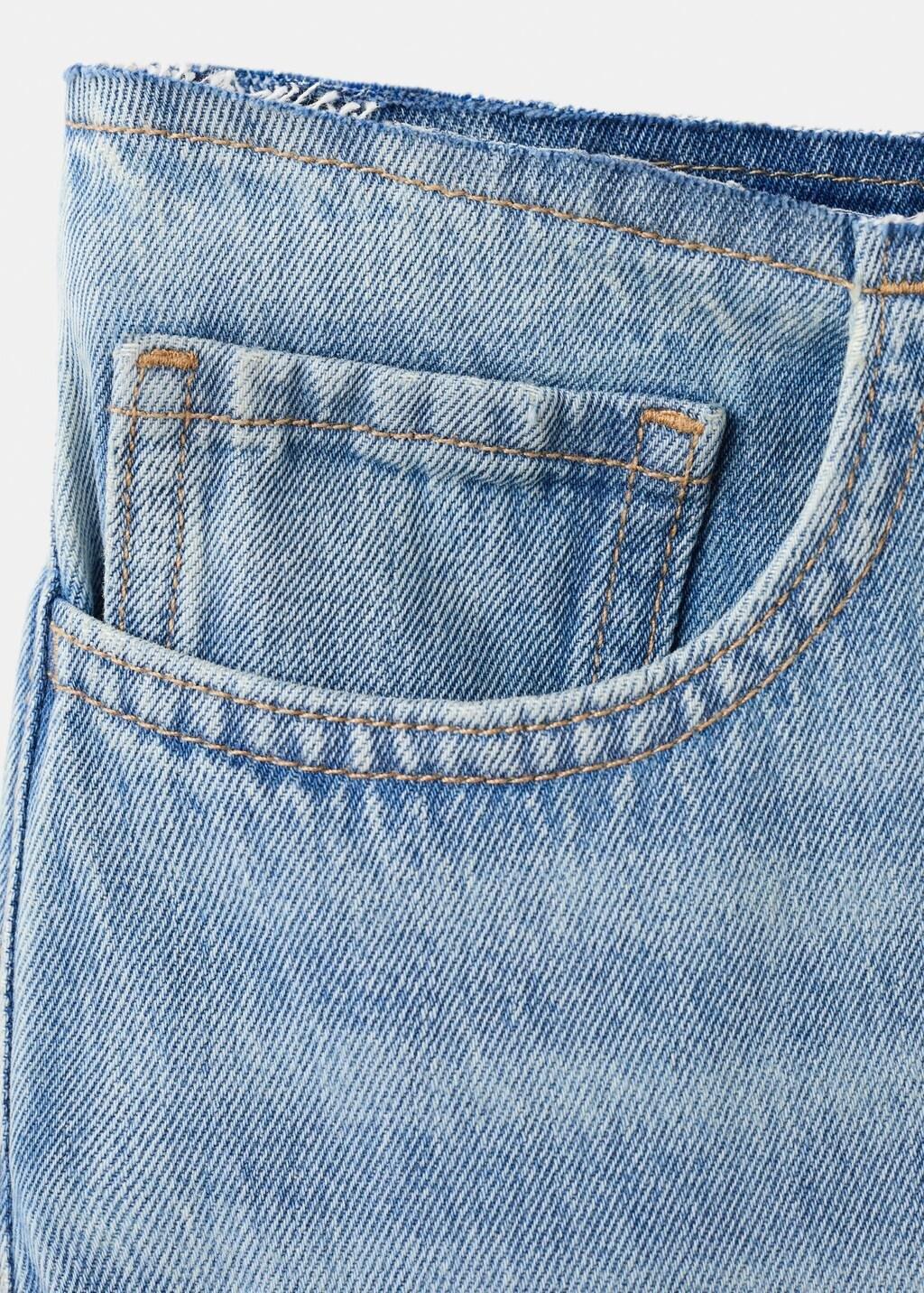 Blue Wide-Leg Jeans With Frayed Waistband, Open Blue, large image number 1