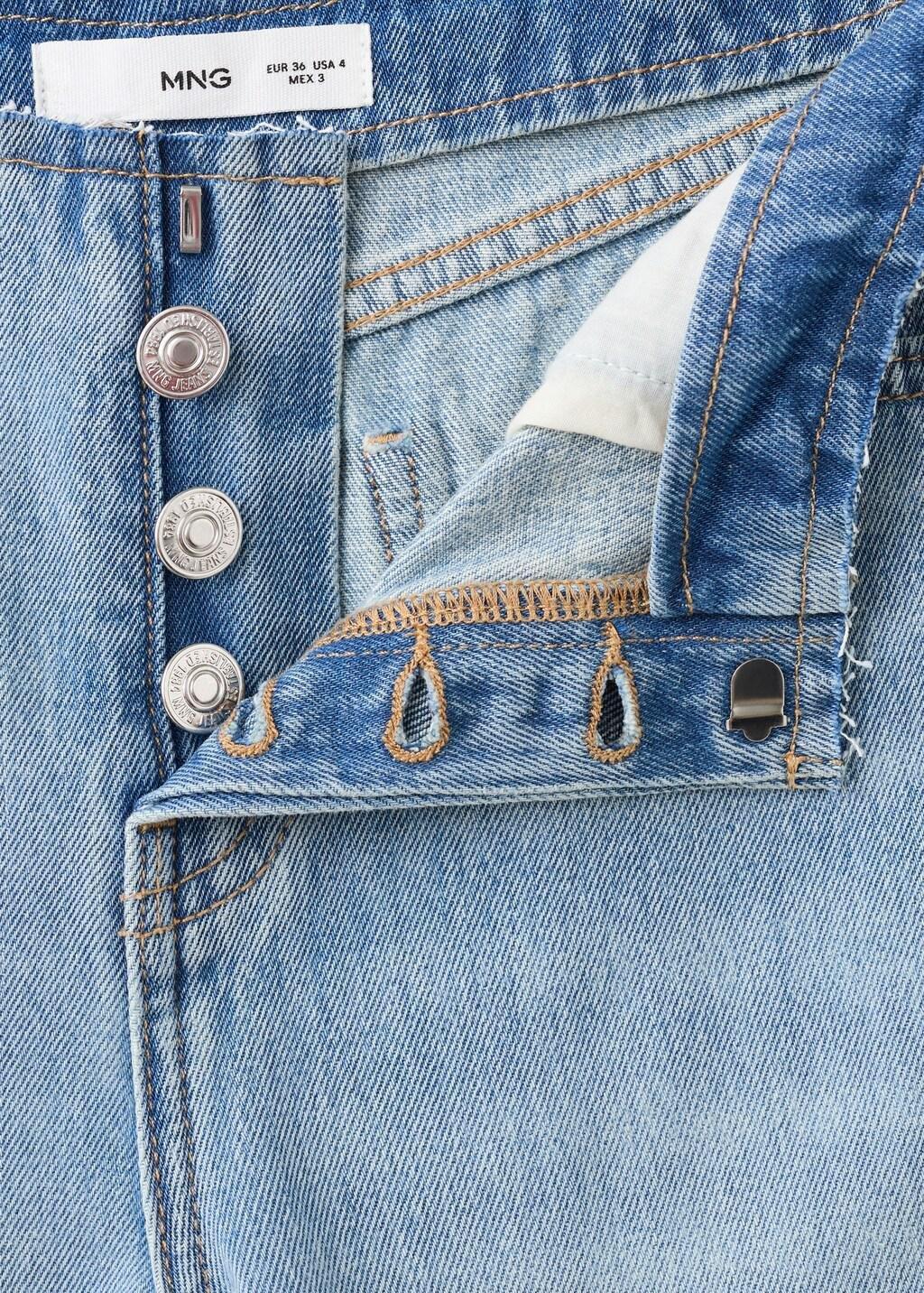 Blue Wide-Leg Jeans With Frayed Waistband, Open Blue, large image number 2