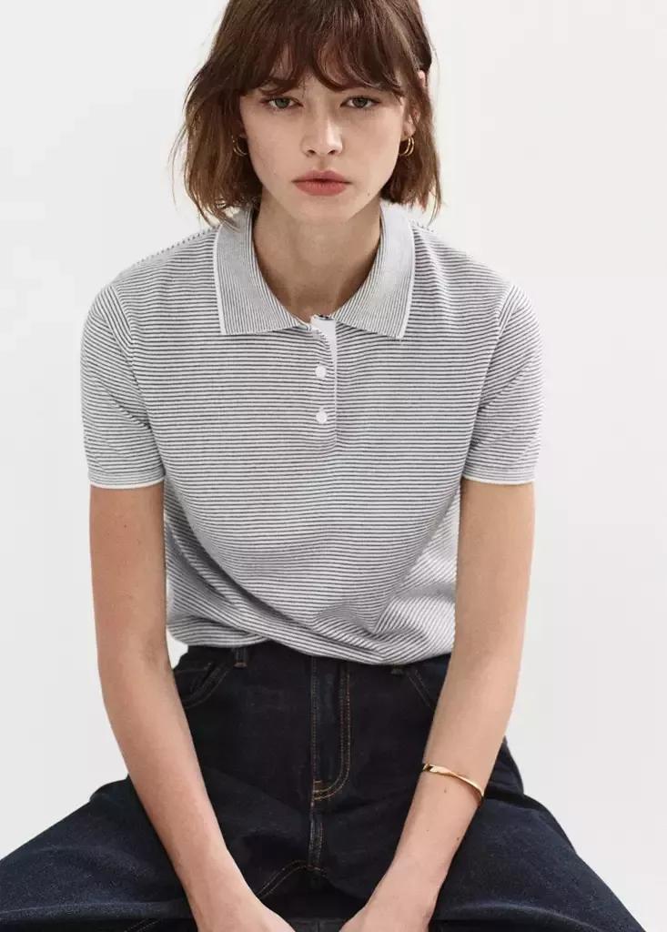Blue Knitted Polo-Neck Sweater, Navy, medium