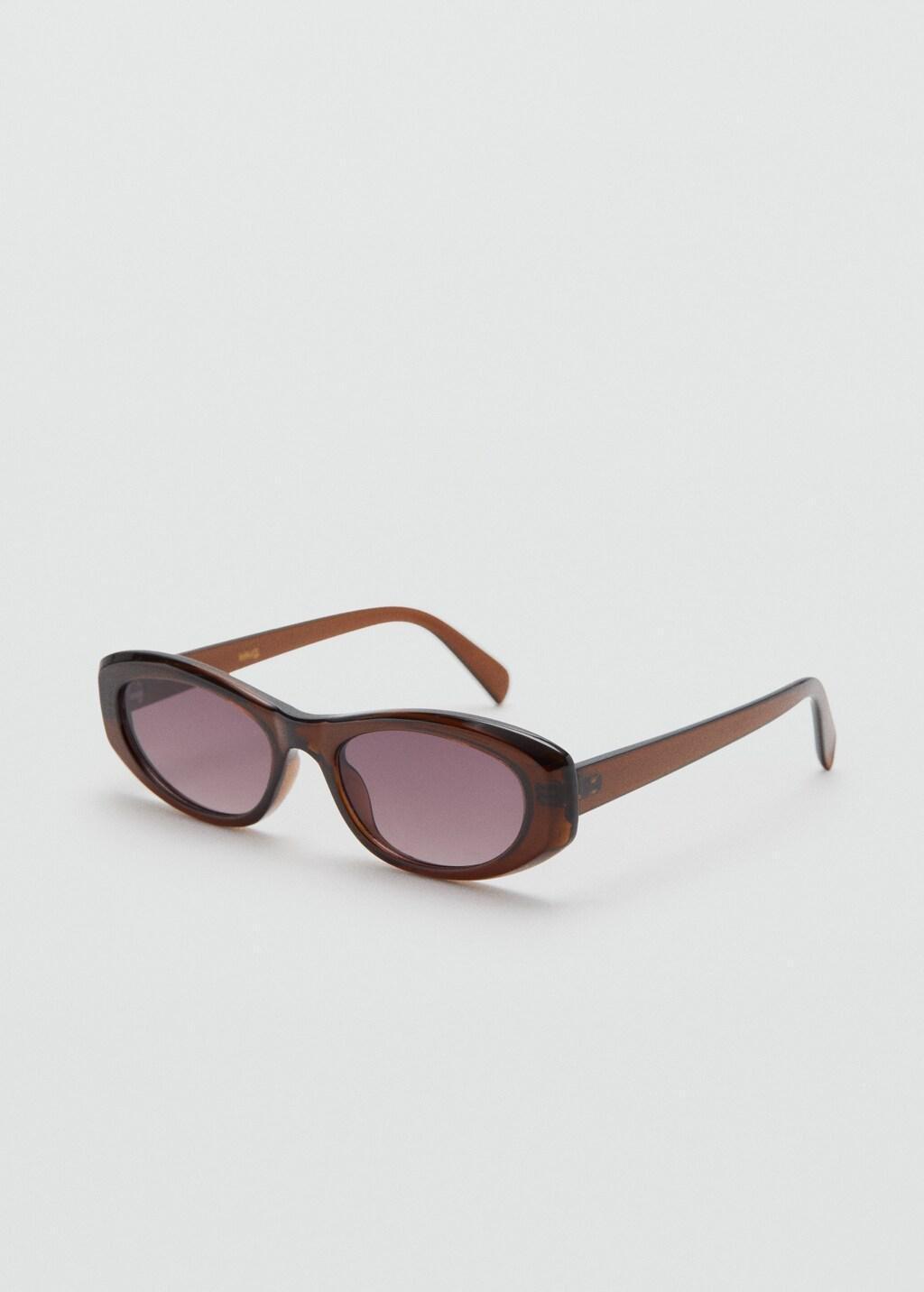 Brown Semi-Transparent Frame Sunglasses, Brown, large image number 0